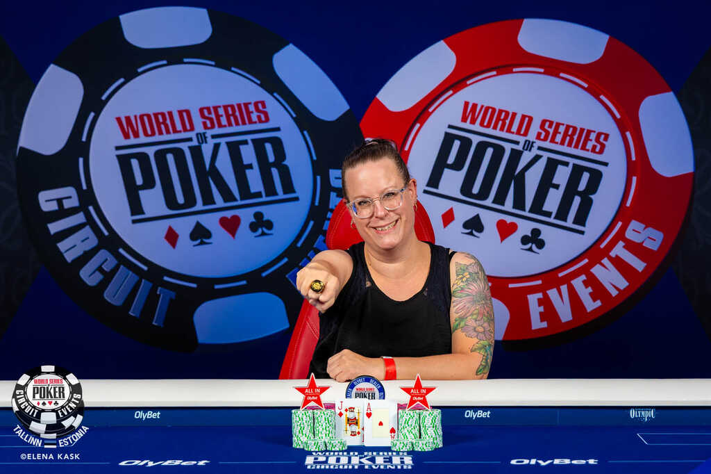 Ruotsin Jenny Westerlund voitti WSOPC Tallinnan 2025 pääturnauksen. Kuva: Elena Kask